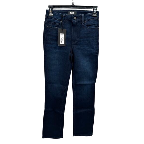 PAIGE CINDY High Rise Ankle Straight Dark Wash Denim Jean in Sussex // 0 - Picture 4 of 15